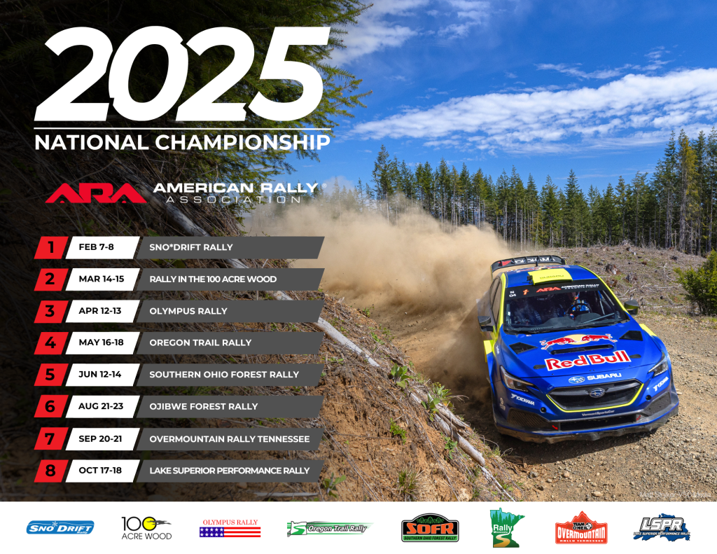 American Rally Events American Rally Association Unveils 2025 Calendar - Handbrakes & Hairpins